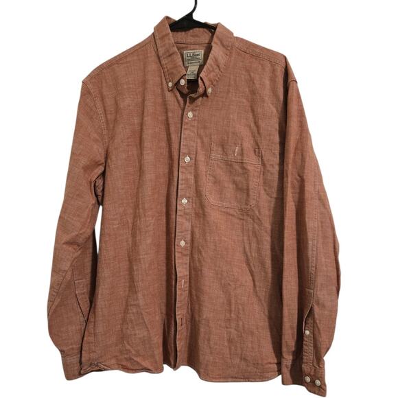 L.L. Bean Other - LL Bean Traditional Fit Rust Brick Red Long Sleeve Button Down Shirt Men’s Large